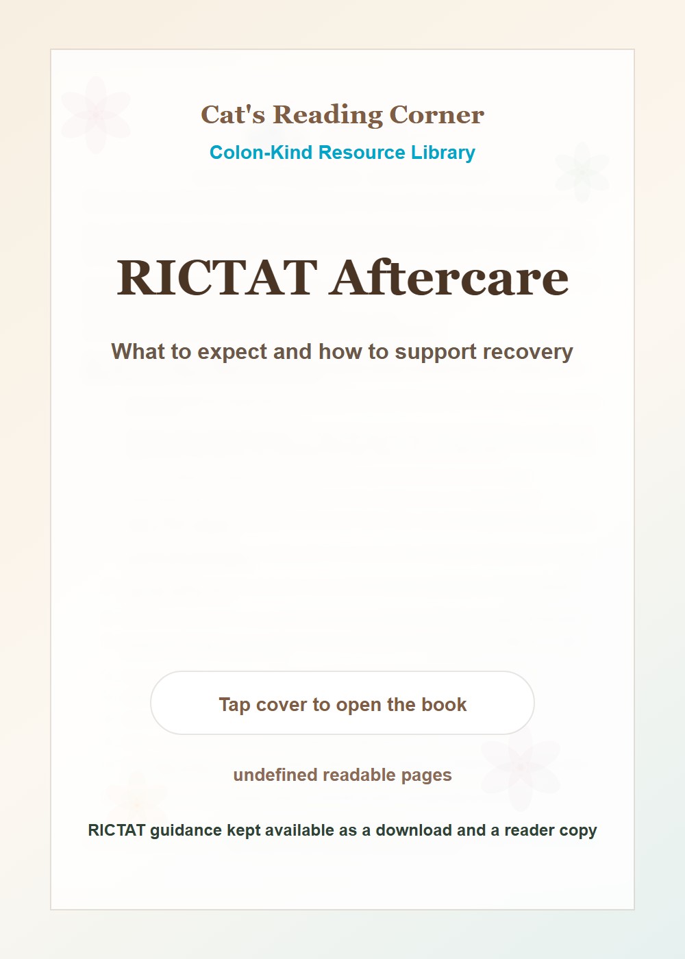 RICTAT Aftercare cover