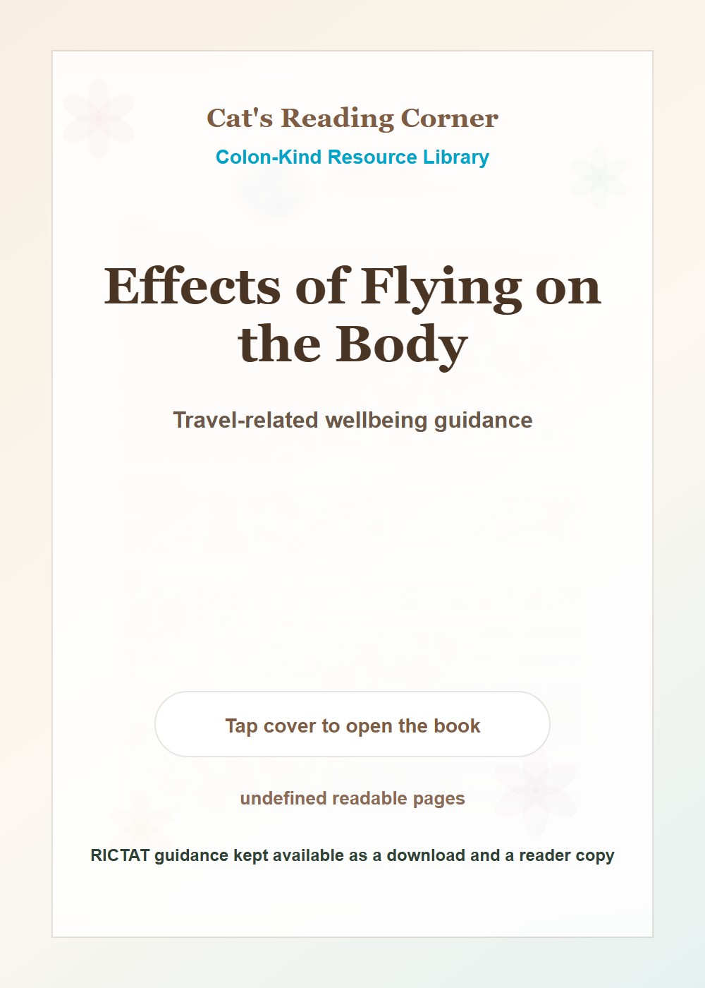 Effects of Flying on the Body cover