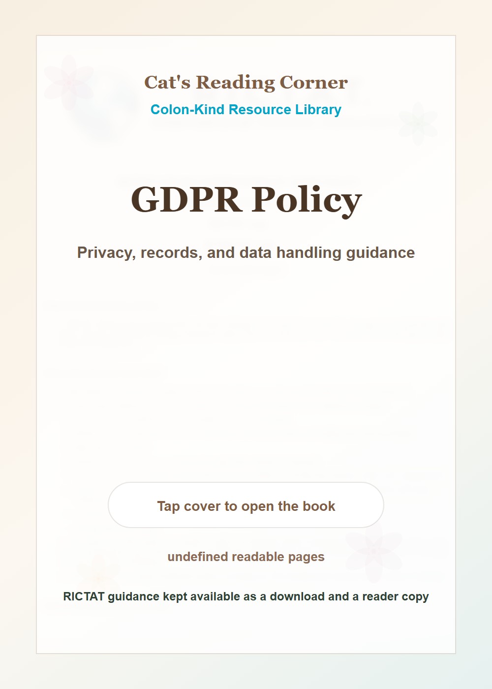 GDPR Policy cover